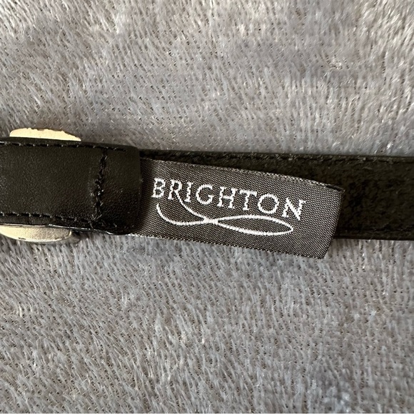 Brighton Women’s Black silver buckle Leather Belt Size S/28 - Picture 10 of 13